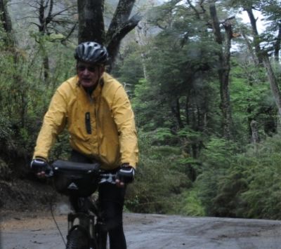 Richard Garlick Cycling on the  tour with redspokes